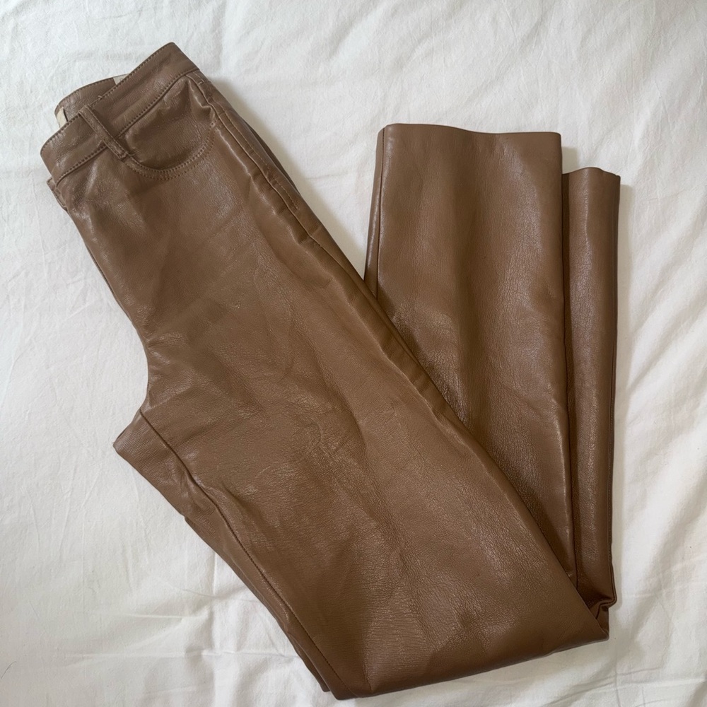 Aritzia Brown Melina Leather Pants
